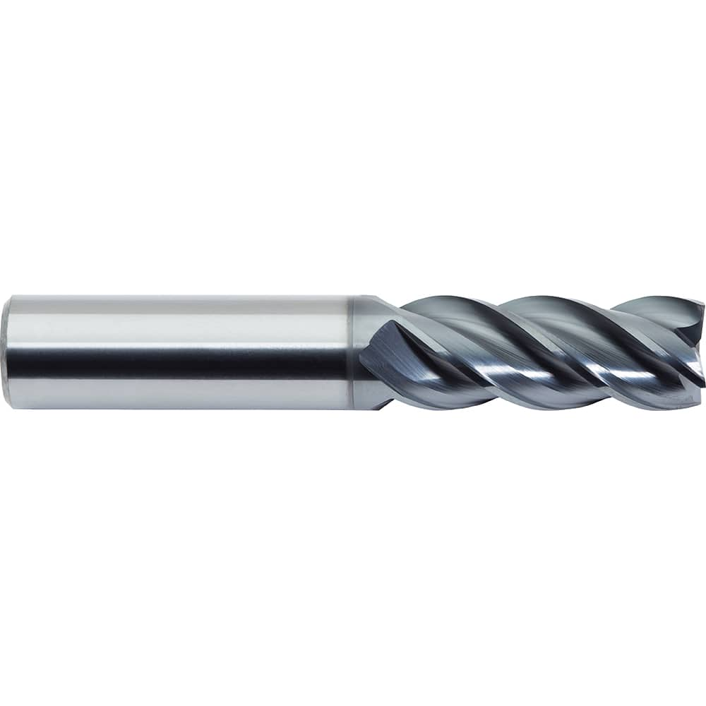 Square End Mill: 1'' Dia, 3'' LOC, 1'' Shank Dia, 6'' OAL, 4 Flutes, Solid Carbide Single End, Helical Flute, Variable Helix, Centercutting, RH Cut, RH Flute