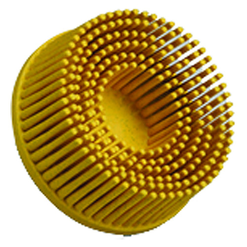 Scotch-Brite Roloc Bristle Disc RD-ZB 80 TR Yellow 2″ × 5/8″ Tapered - Benchmark Tooling