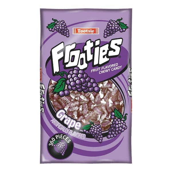 Tootsie Roll - Snacks, Cookies, Candy & Gum Breakroom Accessory Type: Candy Breakroom Accessory Description: Frooties, Grape, 38.8oz Bag, 360 Pieces/Bag - Benchmark Tooling