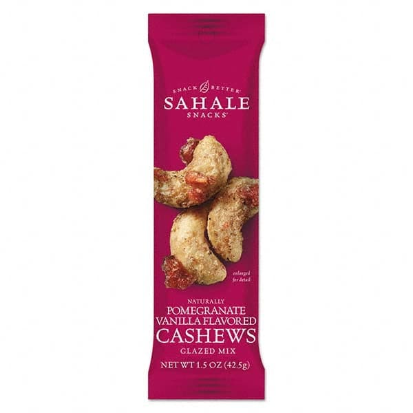 Sahale Snacks - Snacks, Cookies, Candy & Gum Breakroom Accessory Type: Nuts Breakroom Accessory Description: Glazed Mixes, Cashew Pom Vanilla, 1.5 oz, 18/Carton - Benchmark Tooling