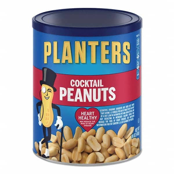 Planters - Snacks, Cookies, Candy & Gum Breakroom Accessory Type: Nuts Breakroom Accessory Description: Cocktail Peanuts, 16 oz Can - Benchmark Tooling