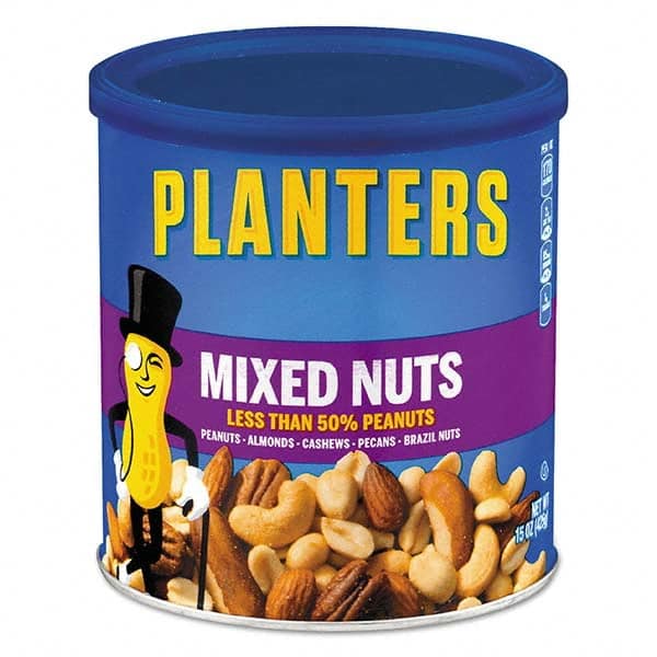 Planters - Snacks, Cookies, Candy & Gum Breakroom Accessory Type: Nuts Breakroom Accessory Description: Mixed Nuts, 15 oz Can - Benchmark Tooling