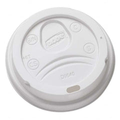 Dixie - Sip-Through Dome Hot Drink Lids for 10 oz Cups, White, 100/Pack, 1000/Carton - Benchmark Tooling