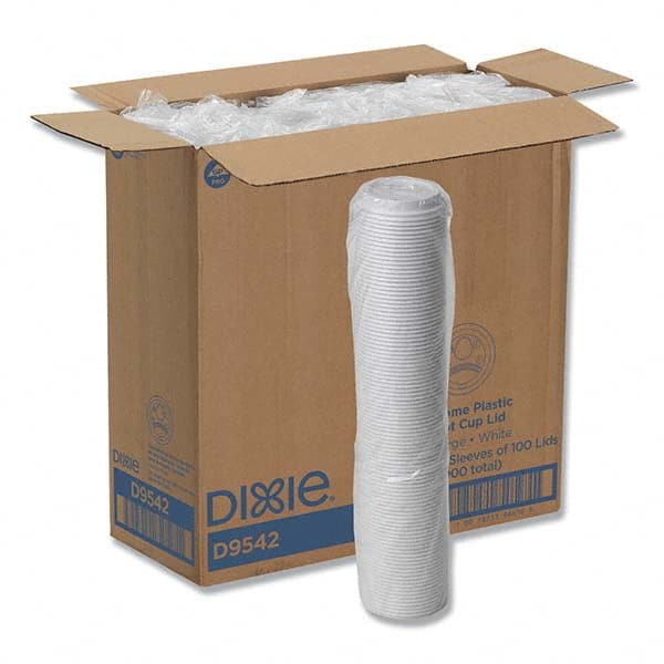 Dixie - Reclosable Lids for 12 and 16 oz Hot Cups, White, 100 Lids/Pack, 10 Packs/Carton - Benchmark Tooling