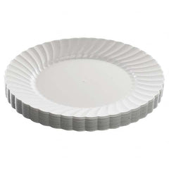 WNA - Classicware Plastic Dinnerware, Plates, Plastic, White, 9in, 12/Bag, 15/Carton - Benchmark Tooling