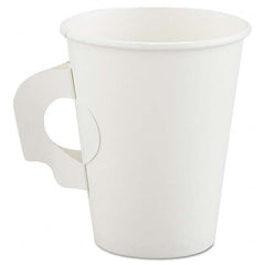 DART - Polycoated Hot Paper Cups with Handles, 8 oz, White - Benchmark Tooling