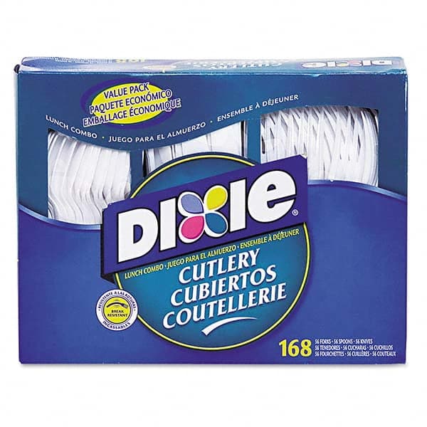 Dixie - Combo Pack, Tray/Plastic Utensils, 56 Forks, 56 Knives, 56 Spoons, 6 Packs - Benchmark Tooling