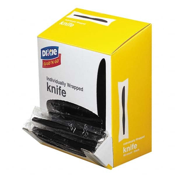 Dixie - Grab\x92N Go Wrapped Cutlery, Knives, Black, 90/Box, 6 Box/Carton - Benchmark Tooling