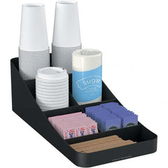 Mind Reader - Condiments & Dispensers Breakroom Accessory Type: Condiment Dispenser Breakroom Accessory Description: Trove Seven-Compartment Coffee Condiment Organizer - Benchmark Tooling