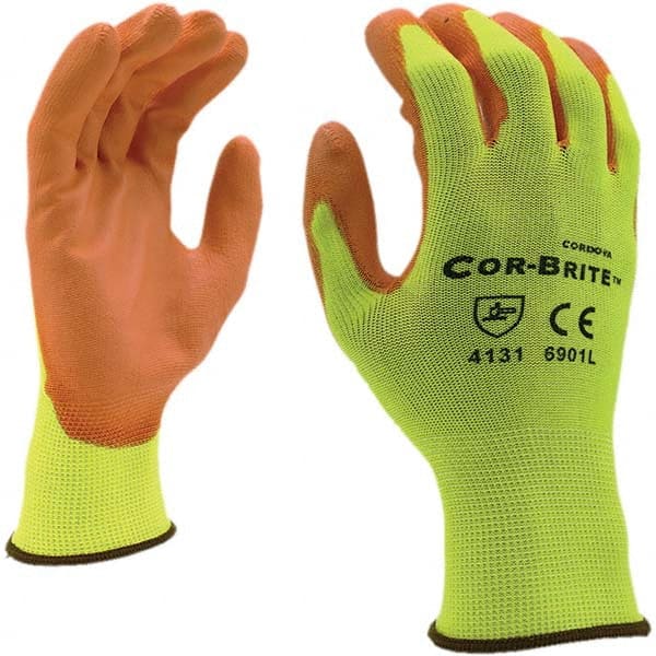 Cordova - Size 2XL (11) Polyurethane Coated Polyester & Polyurethane High Visibility Work Gloves - Benchmark Tooling