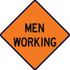 VizCon - "Workers Ahead," 48" Wide x 48" High Vinyl Construction Roadway Sign - Benchmark Tooling