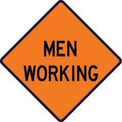 VizCon - "Men Working," 36" Wide x 36" High Vinyl Construction Roadway Sign - Benchmark Tooling