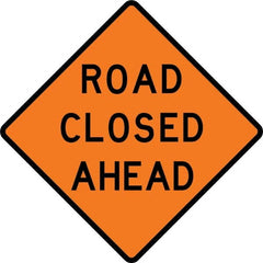 VizCon - "Flagger Ahead," 48" Wide x 48" High Vinyl Construction Roadway Sign - Benchmark Tooling