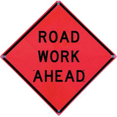 VizCon - "Men Working," 48" Wide x 48" High Vinyl Construction Roadway Sign - Benchmark Tooling