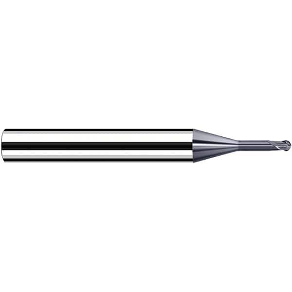 Fraisa - 0.6mm Diam, 3.6mm LOC, 2 Flute Solid Carbide Ball End Mill - Benchmark Tooling