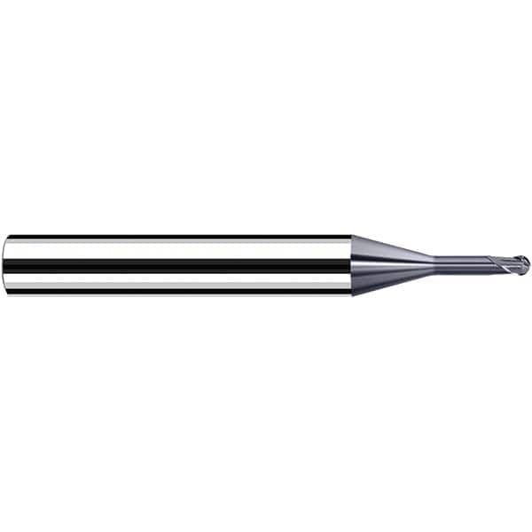 Fraisa - 0.5mm Diam, 3.6mm LOC, 2 Flute Solid Carbide Ball End Mill - Benchmark Tooling
