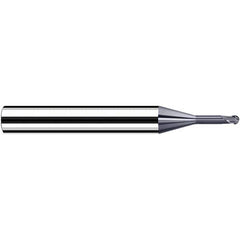 Fraisa - 0.6mm Diam, 3.6mm LOC, 2 Flute Solid Carbide Ball End Mill - Benchmark Tooling