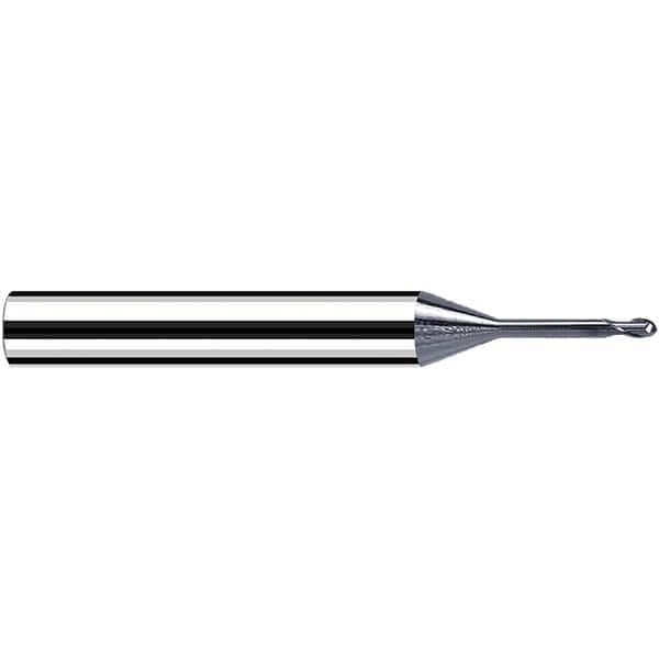 Fraisa - 2mm Diam, 2mm LOC, 2 Flute Solid Carbide Ball End Mill - Benchmark Tooling