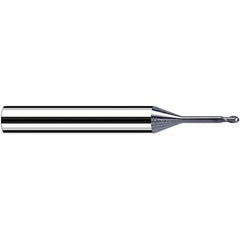 Fraisa - 1mm Diam, 1mm LOC, 2 Flute Solid Carbide Ball End Mill - Benchmark Tooling