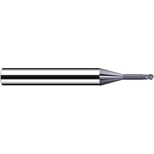 Fraisa - 0.8mm Diam, 3.6mm LOC, 2 Flute Solid Carbide Ball End Mill - Benchmark Tooling