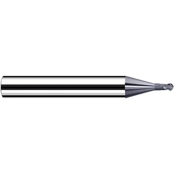 Fraisa - 0.5mm Diam, 3.6mm LOC, 2 Flute Solid Carbide Ball End Mill - Benchmark Tooling