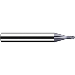 Fraisa - 1mm Diam, 3.6mm LOC, 2 Flute Solid Carbide Ball End Mill - Benchmark Tooling