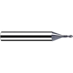 Fraisa - 0.8mm Diam, 0.8mm LOC, 2 Flute Solid Carbide Ball End Mill - Benchmark Tooling
