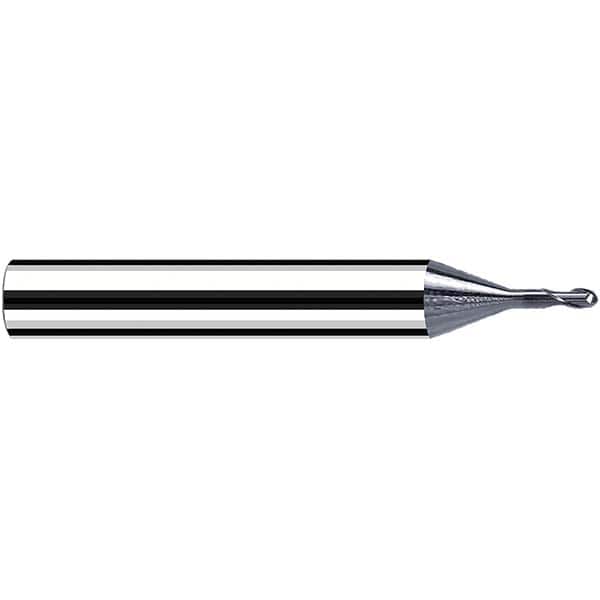 Fraisa - 0.3mm Diam, 0.3mm LOC, 2 Flute Solid Carbide Ball End Mill - Benchmark Tooling