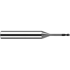 Fraisa - 0.3mm Diam, 6mm LOC, 2 Flute Solid Carbide Ball End Mill - Benchmark Tooling