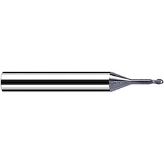 Fraisa - 1mm Diam, 1mm LOC, 2 Flute Solid Carbide Ball End Mill - Benchmark Tooling