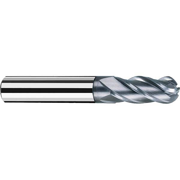 Fraisa - 1/2" Diam, 1-1/4" LOC, 4 Flute Solid Carbide Ball End Mill - Benchmark Tooling