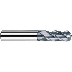 Fraisa - 3/8" Diam, 1" LOC, 4 Flute Solid Carbide Ball End Mill - Benchmark Tooling