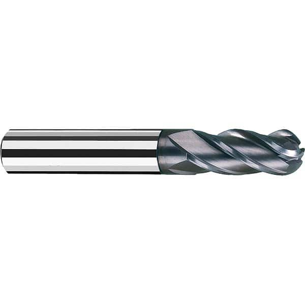 Fraisa - 1/4" Diam, 3/4" LOC, 4 Flute Solid Carbide Ball End Mill - Benchmark Tooling