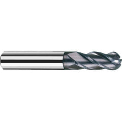 Fraisa - 1/8" Diam, 1/2" LOC, 4 Flute Solid Carbide Ball End Mill - Benchmark Tooling