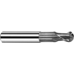 Fraisa - 4mm Diam, 5mm LOC, 2 Flute Solid Carbide Ball End Mill - Benchmark Tooling