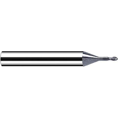 Fraisa - 0.1mm Diam, 0.1mm LOC, 2 Flute Solid Carbide Ball End Mill - Benchmark Tooling