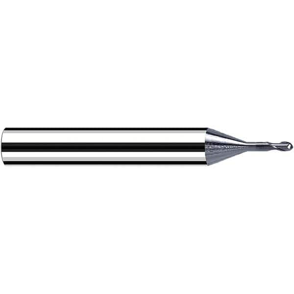 Fraisa - 0.5mm Diam, 0.5mm LOC, 2 Flute Solid Carbide Ball End Mill - Benchmark Tooling