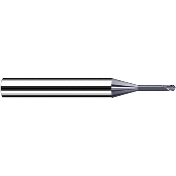 Fraisa - 1mm Diam, 3.6mm LOC, 2 Flute Solid Carbide Ball End Mill - Benchmark Tooling