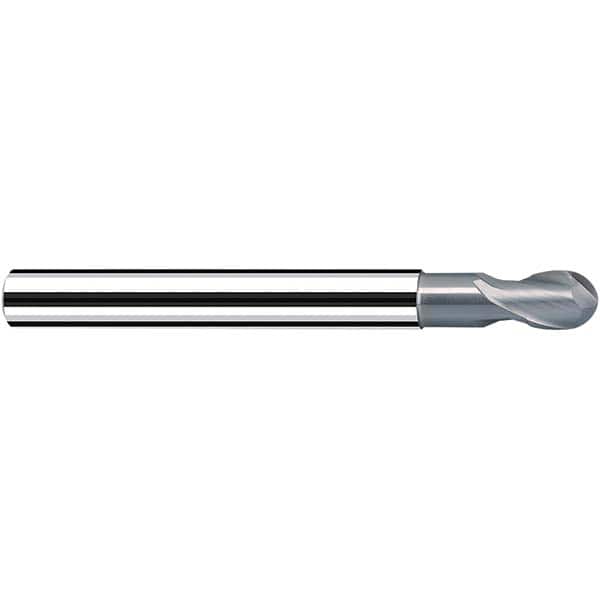 Fraisa - 1mm Diam, 1mm LOC, 2 Flute Solid Carbide Ball End Mill - Benchmark Tooling