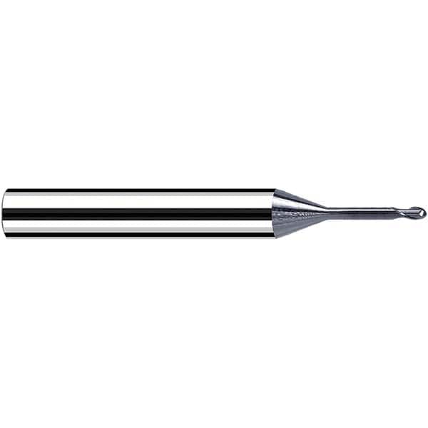 Fraisa - 1mm Diam, 1mm LOC, 2 Flute Solid Carbide Ball End Mill - Benchmark Tooling