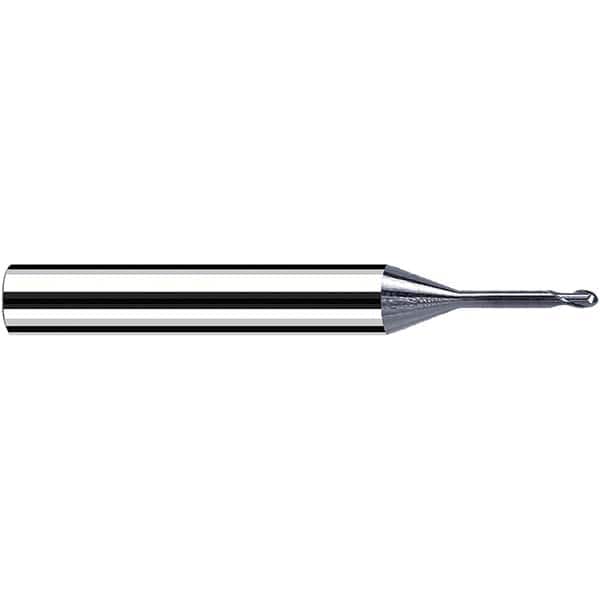 Fraisa - 0.5mm Diam, 0.5mm LOC, 2 Flute Solid Carbide Ball End Mill - Benchmark Tooling