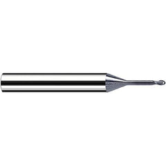 Fraisa - 1mm Diam, 1mm LOC, 2 Flute Solid Carbide Ball End Mill - Benchmark Tooling