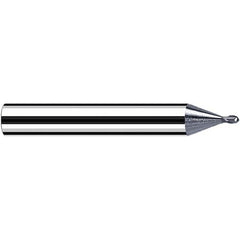 Fraisa - 0.3mm Diam, 0.3mm LOC, 2 Flute Solid Carbide Ball End Mill - Benchmark Tooling