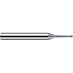 Fraisa - 0.5mm Diam, 0.4mm LOC, 2 Flute Solid Carbide Ball End Mill - Benchmark Tooling