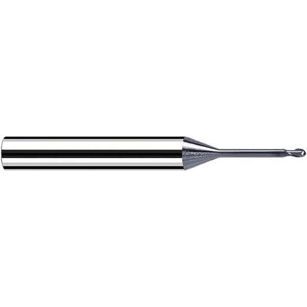 Fraisa - 0.5mm Diam, 0.5mm LOC, 2 Flute Solid Carbide Ball End Mill - Benchmark Tooling