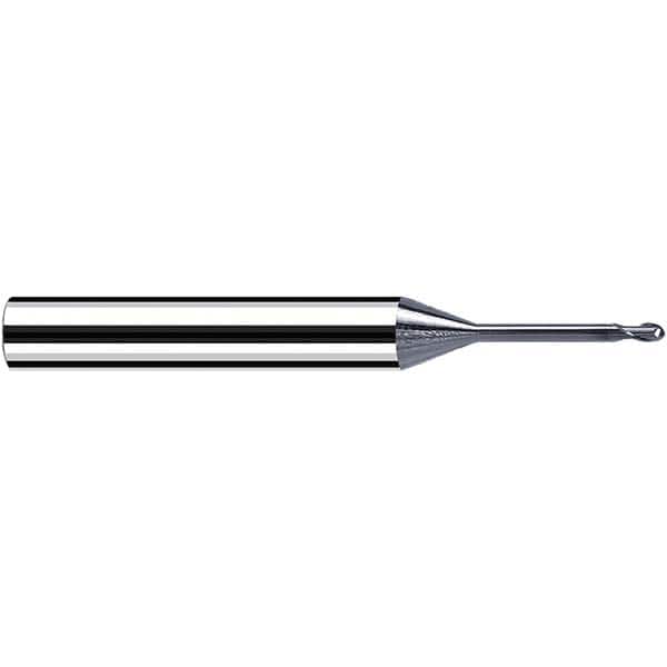 Fraisa - 1mm Diam, 1mm LOC, 2 Flute Solid Carbide Ball End Mill - Benchmark Tooling