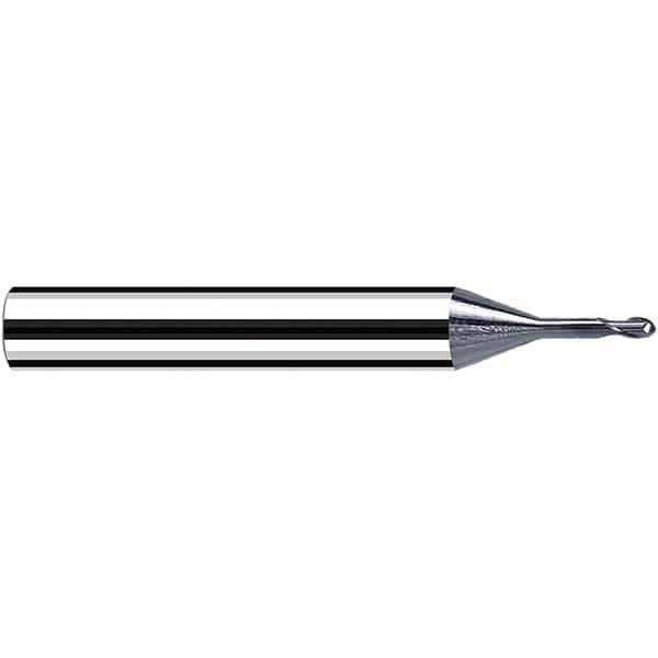 Fraisa - 0.4mm Diam, 0.4mm LOC, 2 Flute Solid Carbide Ball End Mill - Benchmark Tooling