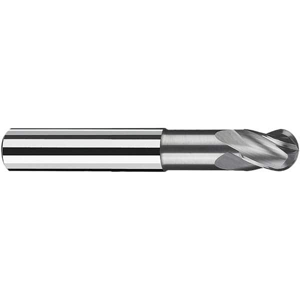 Fraisa - 3mm Diam, 4mm LOC, 4 Flute Solid Carbide Ball End Mill - Benchmark Tooling