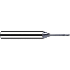 Fraisa - 1mm Diam, 1mm LOC, 2 Flute Solid Carbide Ball End Mill - Benchmark Tooling