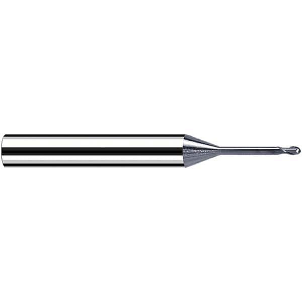 Fraisa - 0.3mm Diam, 0.3mm LOC, 2 Flute Solid Carbide Ball End Mill - Benchmark Tooling